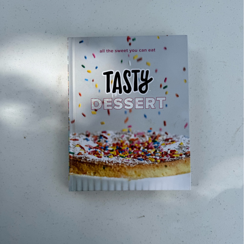 Tasty Dessert Cookbook with Sprinkles Cover